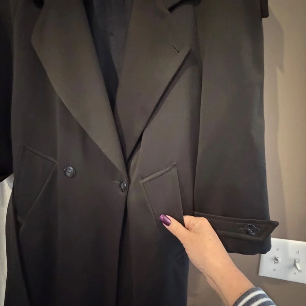 Vintage 90's Bachrach Men's Wool Double breasted Olive Green Dress Coat, Size 40